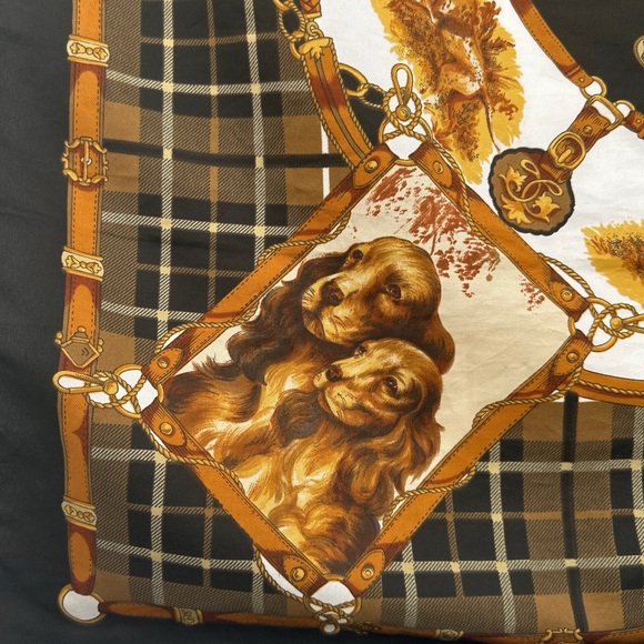 **SOLD!!!*** Made in Italy, Irish Setter Dogs graphic theme, vintage print scarf - Picture 3 of 3